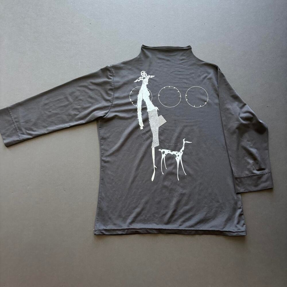 Vintage Y2K Gray long sleeve mock neck shirt